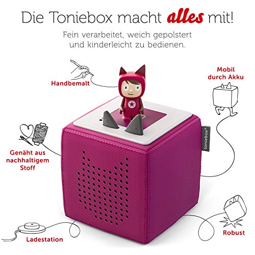 tonies Toniebox Starter Set – Kreativ Figur, Audioplayer für Kinder, Kabellose Musikbox, 7 Std. Akku, Beere