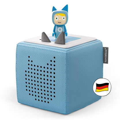 tonies Toniebox Starter Set – Kreativ Figur, Audioplayer für Kinder, Kabellose Musikbox, 7 Std. Akku, Hellblau