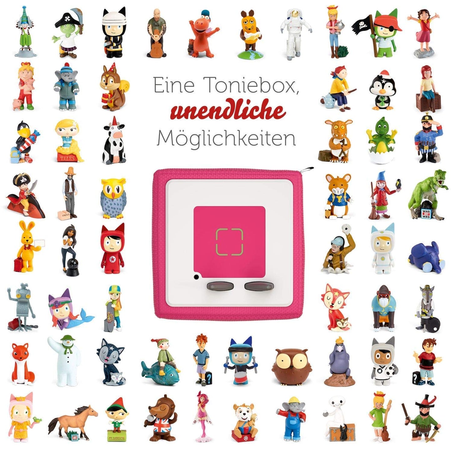 tonies Toniebox Starter Set – Kreativ Figur, Audioplayer für Kinder, Kabellose Musikbox, 7 Std. Akku, Pink