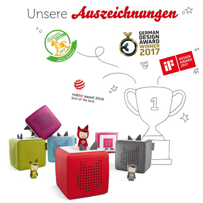 tonies Toniebox Starter Set – Kreativ Figur, Audioplayer für Kinder, Kabellose Musikbox, 7 Std. Akku, Anthrazit