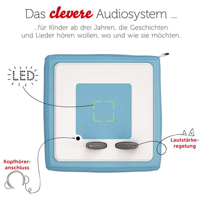 tonies Toniebox Starter Set – Kreativ Figur, Audioplayer für Kinder, Kabellose Musikbox, 7 Std. Akku, Hellblau