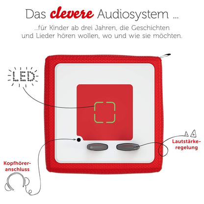 Toniebox Starter Set – Kreativ-Tonie, Audioplayer für Kinder, 7 Std. Akku, Rot