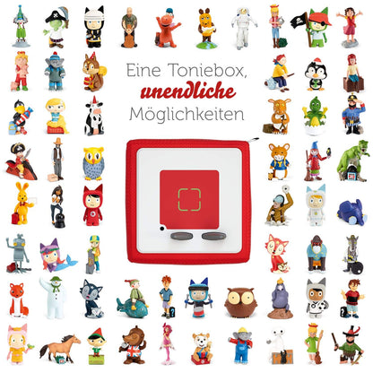 Toniebox Starter Set – Kreativ-Tonie, Audioplayer für Kinder, 7 Std. Akku, Rot